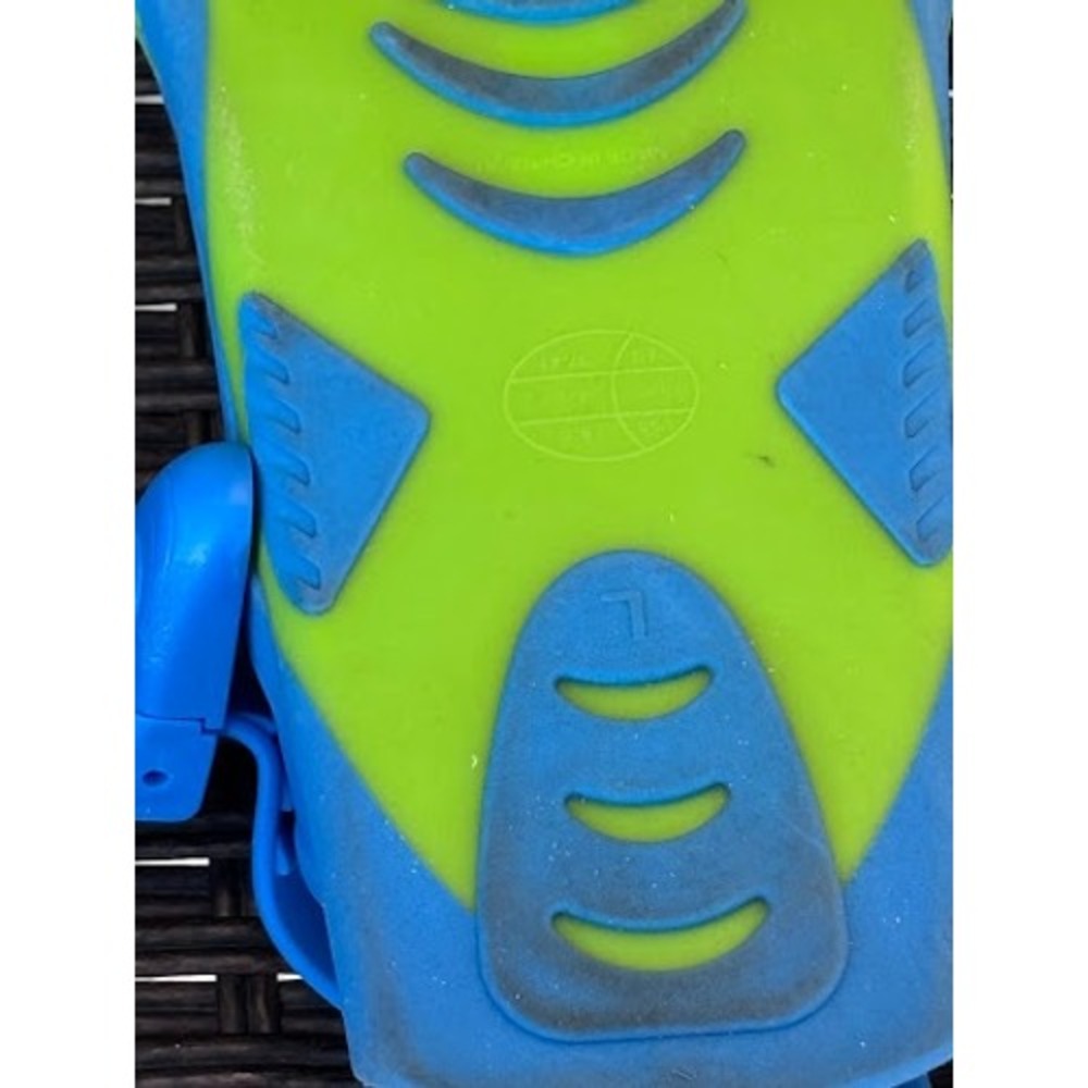 U.S. Divers Snorkeling Swim Fins Blue Green Size Large w/ Mesh Bag - Picture 5 of 8